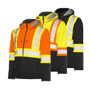 TJ2 • Soft Shell Jacket w/ Detachable Hood, 4″ Refl. Tape