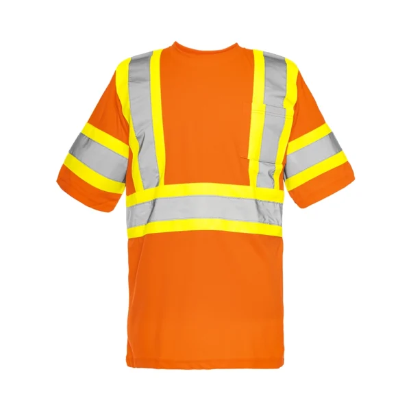 TT15 • Short Sleeve Polyester Traffic T-Shirt, 4″ Refl. Tape w/ Arm Band