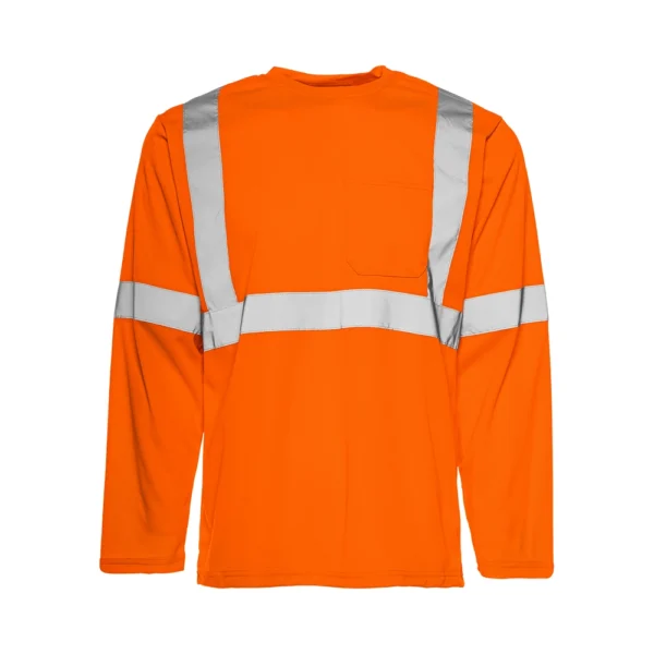 TT6 • Long Sleeve Polyester Traffic T-Shirt, 2″ Refl. Tape